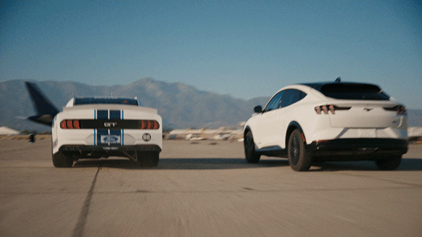Mustang Mach-E v. Pit Crew GIF